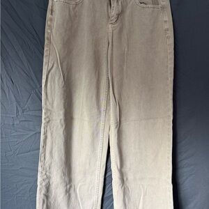 Beige/Brown wide leg low-rise Jeans